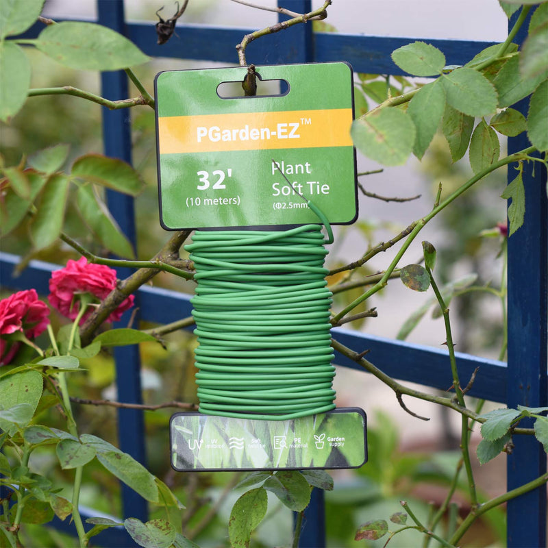 Plant Ties - 32.8ft Soft Twist Ties Green TPR Garden Ties Supply, for Supporting Plants Tomatoes Office Home Organizing 32.8 feet/10 Meters