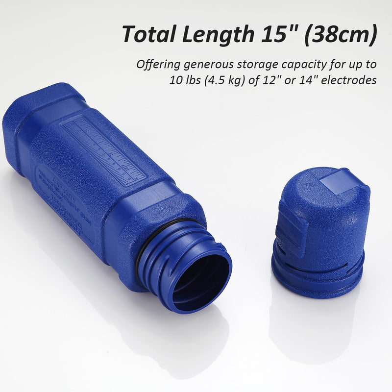 14" Rod Storage Container Tube - 1 Pack Blue Holder Canister for 10LB SMAW Welding Stick Electrode 1 PC