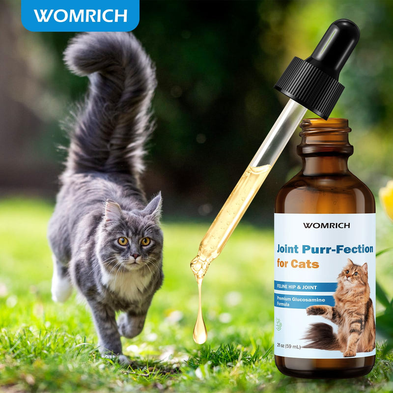 Joint Supplement for Cats - Glucosamine & Chondroitin Drops - Arthritis Relief for Senior Cats - Hip & Joint Care for Indoor Cat - Cat Supplements & Vitamins - 59ML