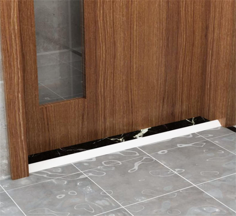 Collapsible Bathroom Corner Water Strip Dam, Water-Blocking Self-Adhesive Baffle for Suitable for The Gap Between the Shower Kitchen Countertop Sink and Cooktop (96 Inch-White) 96 Inch-White