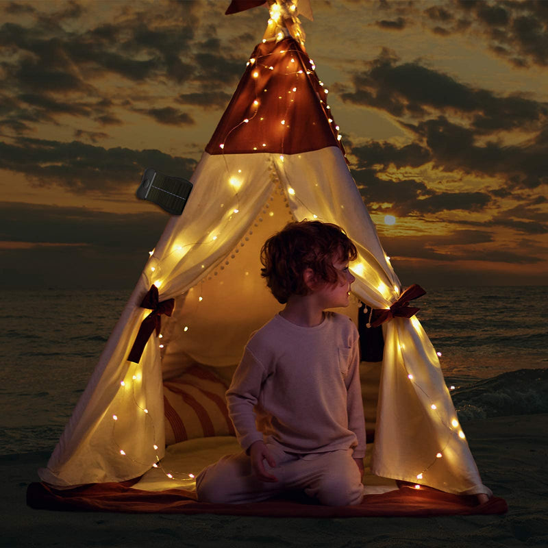 VOOKRY Solar Umbrella Lights Outdoor, Waterproof Solar Powered Patio Umbrella Lights Cordless 8 Modes LED Umbrella Patio Lights for Beach Tent Camping Garden Party Decoration(Warm White) Warm White