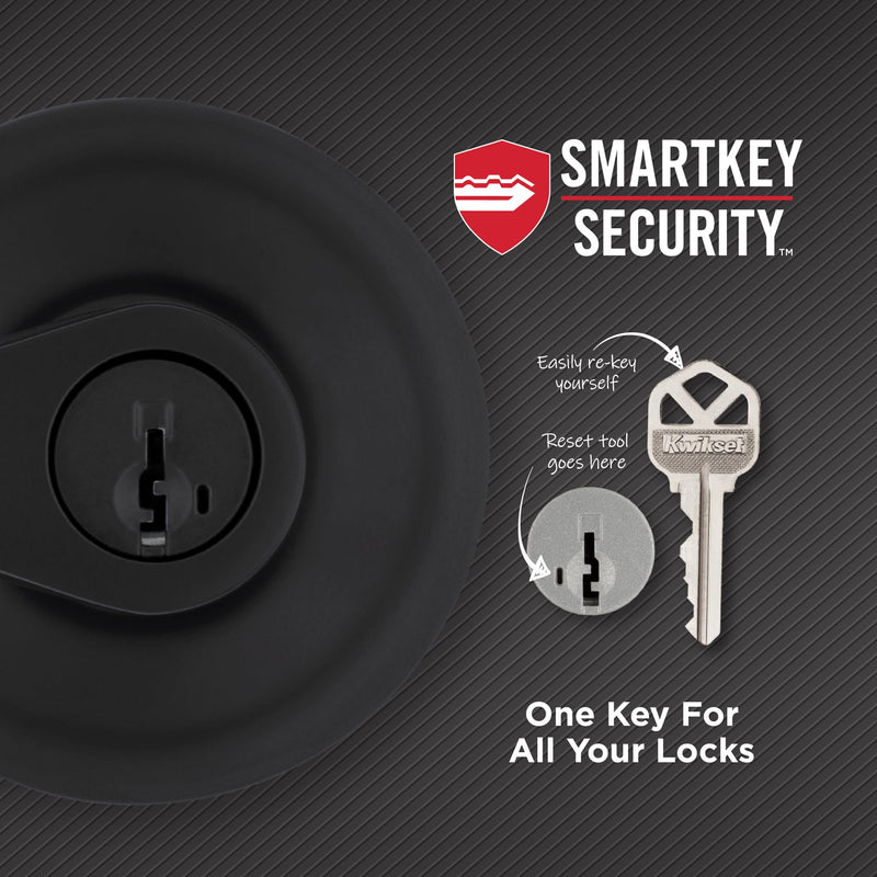 Kwikset Henley Interior Privacy Door Handle with Lock, Door Lever For Bathroom and Bedroom, Matte Black Reversible Keyless Turn Lock, with Microban Protection