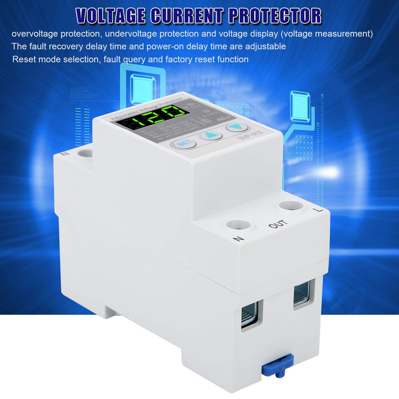 LiebeWH Voltage Protector Relay 120VAC Adjustable Self Recovery Digital Under Voltage Relay with Automatic Reset for Home Office Appliances(80A) 80A