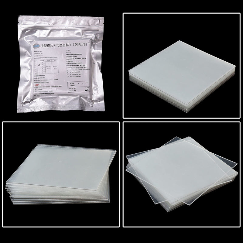 Dental Splint 1.0/1.5/2.0mm Thermoforming Material Sheet Oral Denture Model Mold Slice For Vacuum Forming Soft Hard 5''x5'' (Hard Film 1.5 15Pcs) Hard Film 1.5 15Pcs