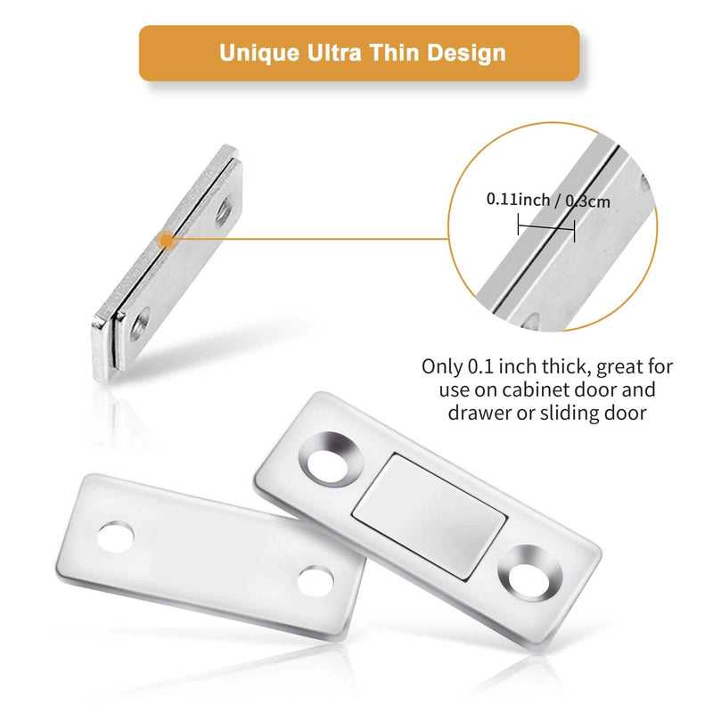 Cabinet Magnetic Catch 6 Pack Ultra Thin Cabinet Door Magnetic Catch with Screws Drawer Magnet Latch Magnetic Closures for Sliding Door Closure Kitchen Closet Closer