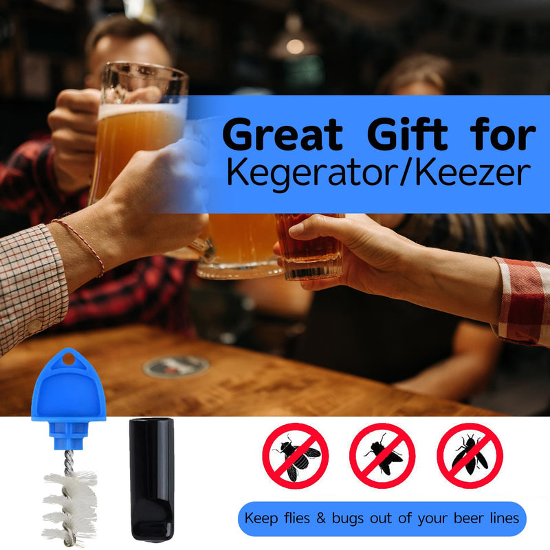 Beer Tap Plug Brush 18 Pack for Draft Beer Faucet Cap Plugs Cleaning Keg Tap Rubber Stopper Plug Cover Beer Keg Tap Plugs 16pcs Faucet Plug+2pcs Tap Cover