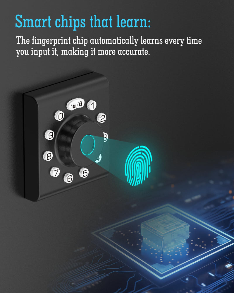 LELOUPFIDELE Smart Lock – Keyless Entry Door Lock with Keypad Deadbolt, Fingerprint & Anti-Peek Code, Compact Design, Auto-Lock, Easy Install for Home//Office (Matte Black) Matte Black