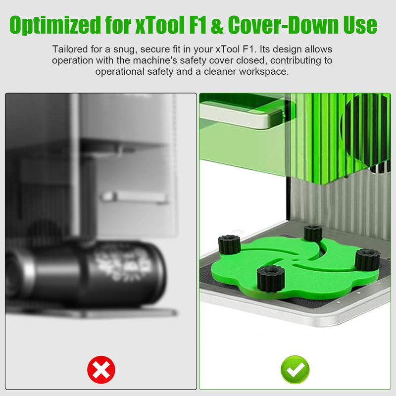 Adjustable Self-Centering Jig for xTool F1 Laser – Precise Alignment, Cover-Down Use, Stable Engraving on Various Materials (0.4"-3.15")