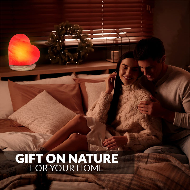 Himalayan Glow 944AC USB Heart Salt Lamp, Multicolor Night light, Best Home Decor by WBM, 4-5 Lbs, Traditional