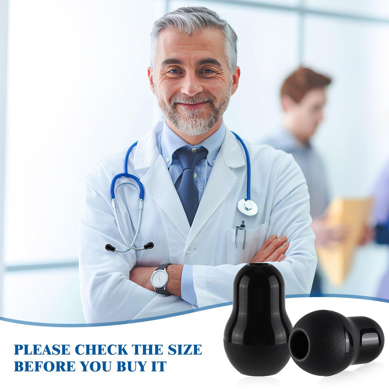10pcs Silicone Ear Tips Soft Replacement Earpads Black Ear Tips Replacement for 3.5 mm Earphones for Hospital and Clinic Use
