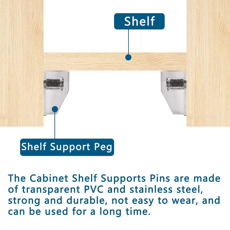 5 Millimeters Shelf Support Peg，Support Cabinet Shelf Pins，Clear Plastic Replacement Peg Cabinet Shelf Supports Pins for Kitchen Furniture Book Shelves Shelf Holder Locking Pins (20 Pieces) 5mm 20 Pieces