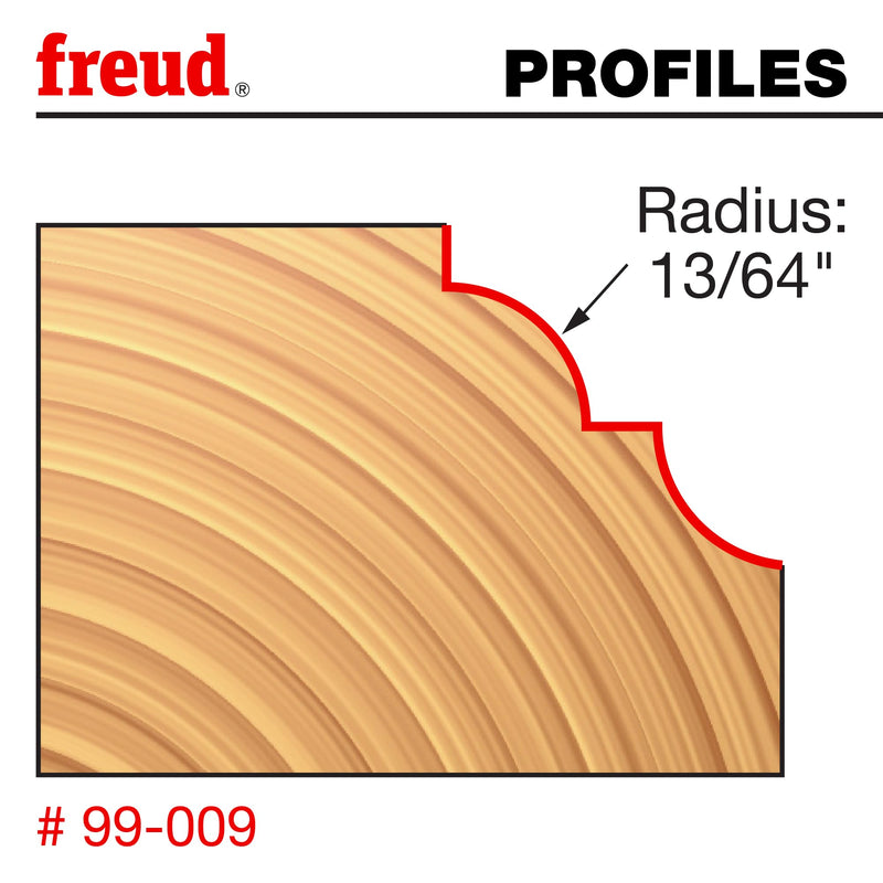 Freud 99-009: 1-3/8" (Dia.) Cove & Bead Bit with 1/2" Shank