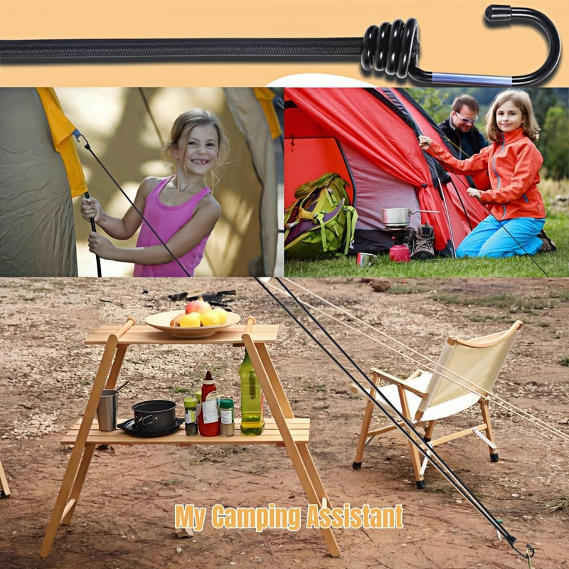Bungee Cords Heavy Duty Outdoor 2ft Bungee Straps with Hooks Black Bunji Cord 24inch4Pcs 24inch-4Pcs