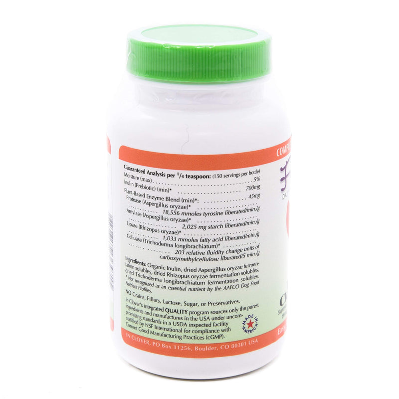In Clover Fresh Digest Daily Digestive Aid and Immune Support Supplement for Dogs, All Natural Prebiotic and Enzyme Powder for Less Gas and Healthy Stools, Works Fast 100 gram (3.5 oz.) 3.5oz.