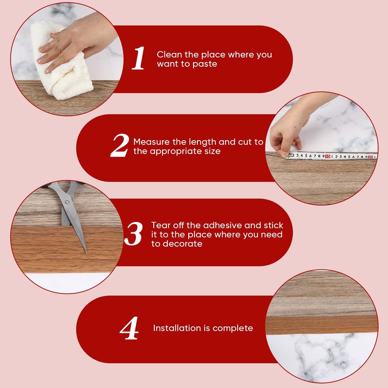 2'' x 10Ft Self Adhesive Floor Transition Strip, Laminate Vinyl Flooring Transition Strip for Joining Floor Gaps, Carpet Threshold, Doorway Transitions, Threshold Cover, Floor Tiles- Brown Wood Grain 2 Inch x 10 Feet