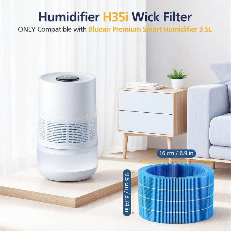 Humidifier H35i Wick Filter Replacement for Blueair Smart Humidifier 3.5L 2 Pack