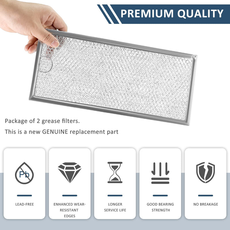 2 Pack Microwave Grease Filter Compatible with Whirlpool and GE Microwaves - WB06X10596 Microwave Oven Grease Filter Approx 13" x 6" by AMI PARTS 2 pcs