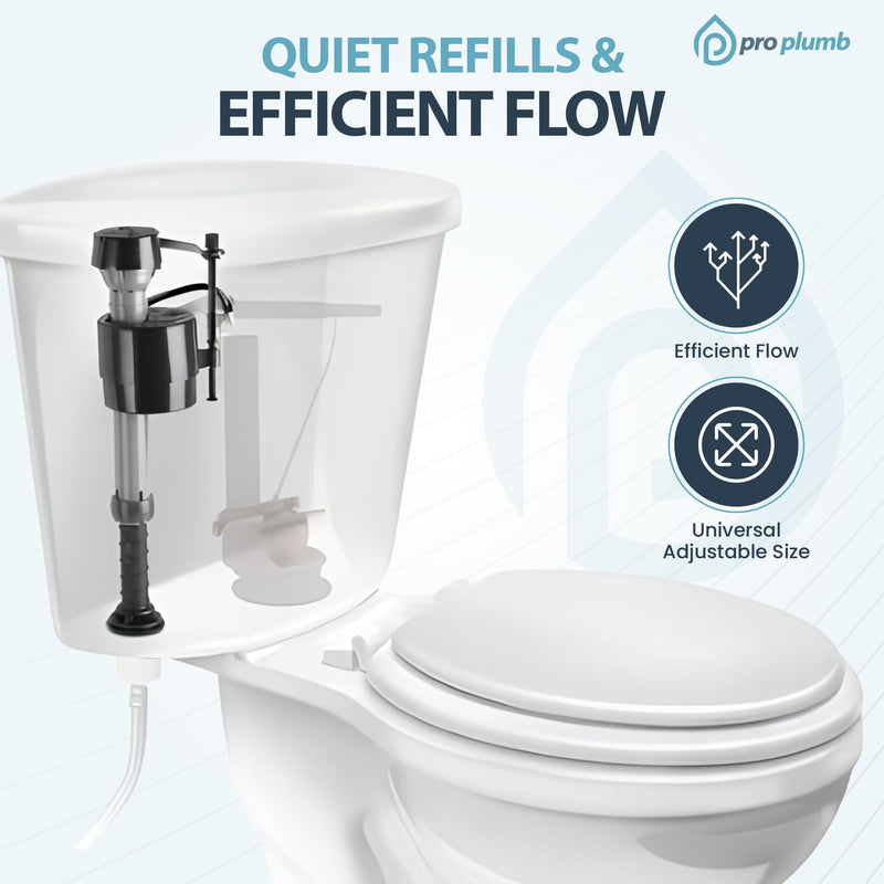 Adjustable Fill Valve – 2 Pack, Universal Toilet Fill Valve, Quiet & Water-Saving, Easy Height Adjustment 9”-14”