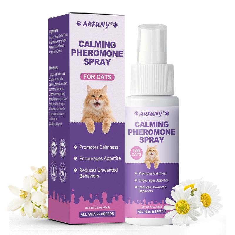 Cat Calming Pheromone Spray & Cat Lysine Chews for Cats - Cat Calming Spray Cat Anxiety & Stress Relief - Support Immune Health, Normal Eye Function and Respiratory Health