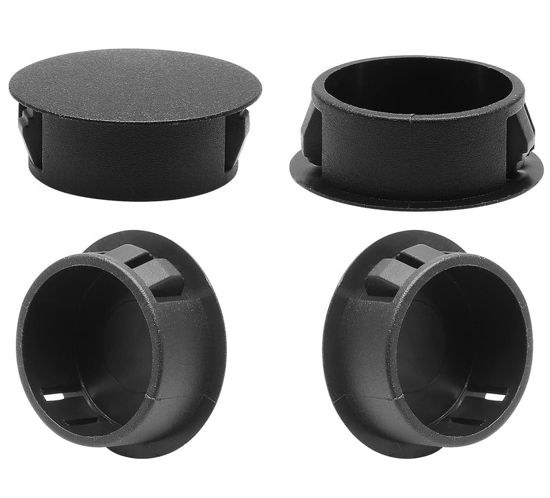 50Pcs Black Plastic Hole Plugs, 5/8Inch (16mm) Round Flush Mount Hole Plug Panel Plug Snap for Table, Chair, Furniture 16mm (5/8Inch)