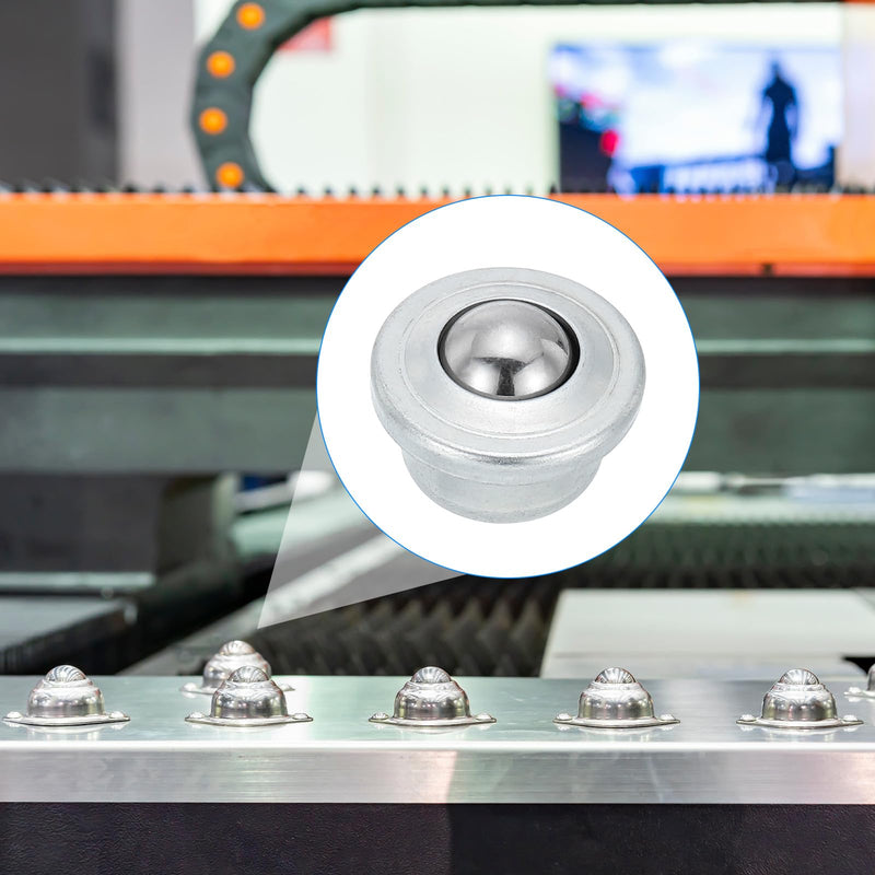 PATIKIL 1/2" Roller Ball Transfer Bearing, 8 Pcs Round Ball Transfer Unit Carbon Steel Casters for Conveyor Roller Stand Transmission Furniture