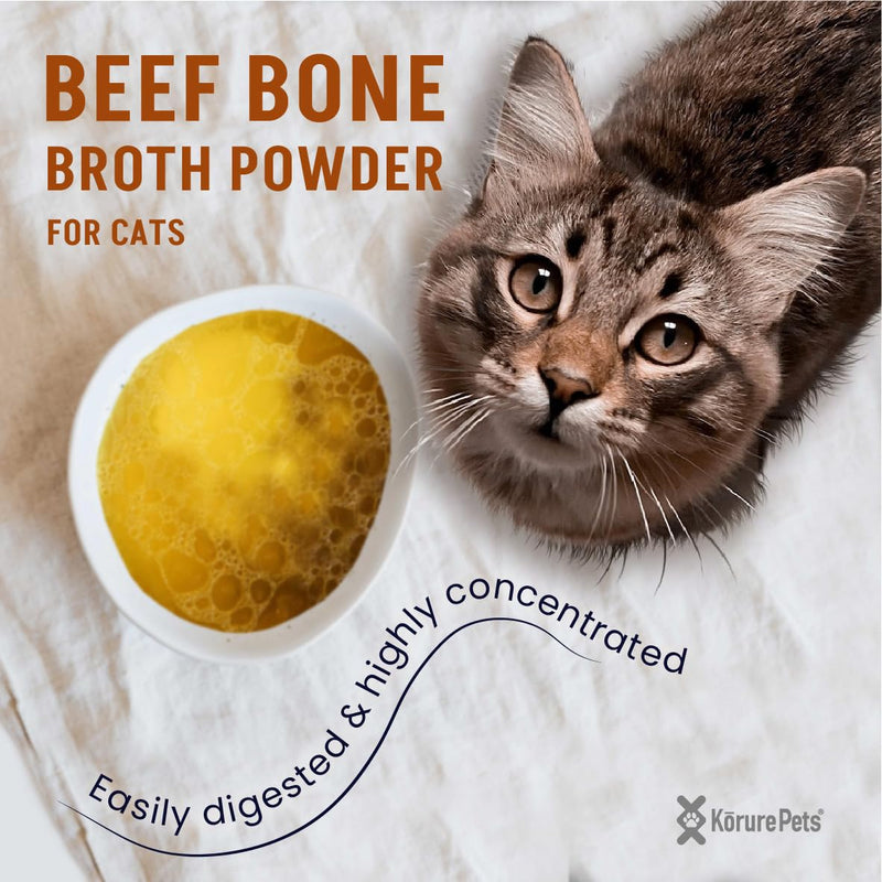 Beef Bone Broth Powder for Cats- All-Natural Supplement for Bone Health and Digestion