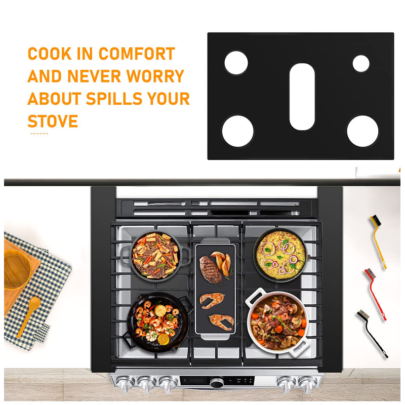 Stove Cover Gas Stove Top Burner Covers Protectors for Samsung Gas Range Stove Mat Protector Reusable,Oven Liners Mat Gas Range Protectors Covers,Non-Stick Washable Keep Stove Clean Stove Guard stove cover 24.29"*16.26"