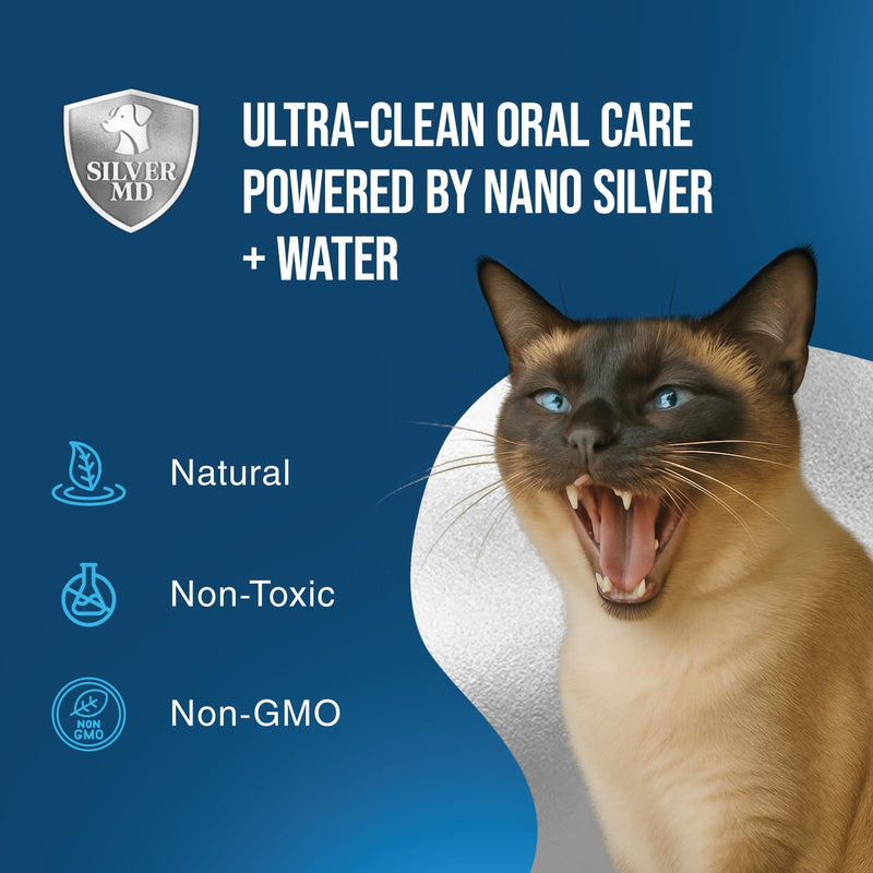 Pet Dental Care Spray for Dogs & Cats, Breath Freshener & Oral Hygiene Solution with Nano Silver & Tartar Buildup Support, Teeth Cleaning Gum Spray, Gentle Formula, No Brushing, 4 Oz
