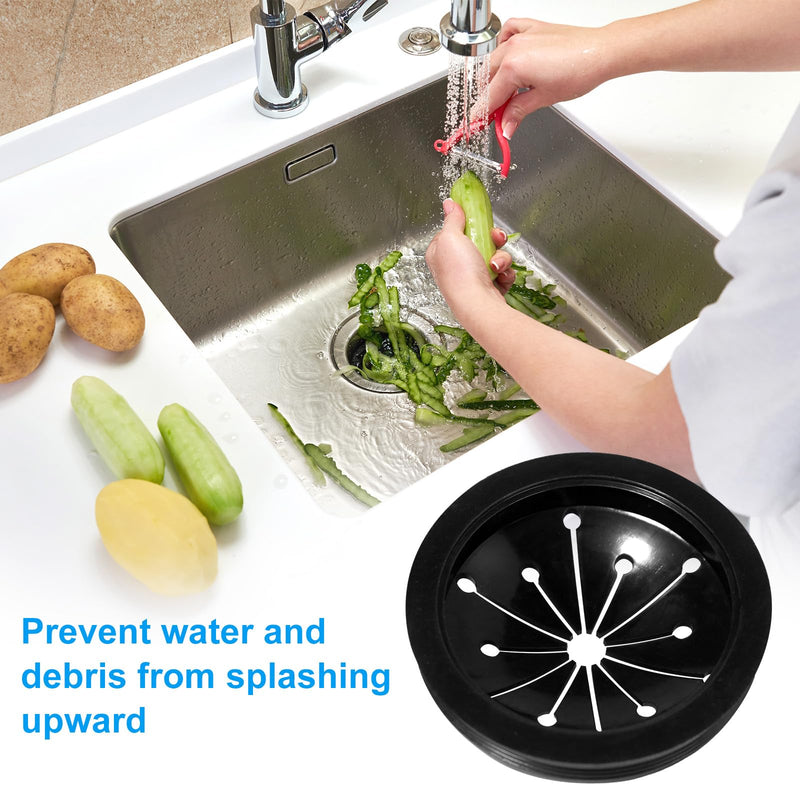 Kitchen Garbage Disposal Rubber Drain Insert,3pcs Garbage Disposal Cover,3 Inch Garbage Disposal Splash Guard,Disposal Splash Guard,Kitchen Sink Rubber Drain Guard Black