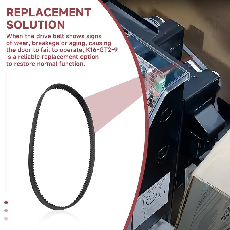 K16-GT2-9 Drive Belt Sliding Door Operator Compatible with LiftMaster | Compatible with LiftMaster RSL12U RSL12UL Sliding Door Operators Replacement Drive Belt for Smooth Reliable Operation