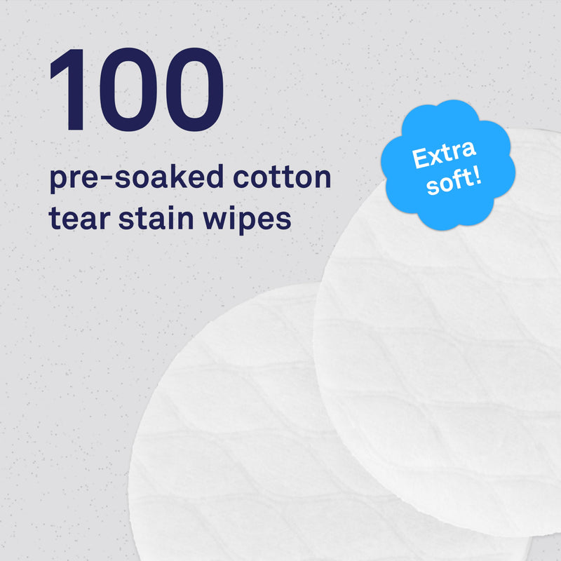 Petpost | Tear Stain Remover Wipes - Presoaked Cotton Pads - Best Natural Eye Crust Treatment for White Fur - Maltese Angels Approved - Chemical and Bleach Free 100 ct. 100 ct. - PawsPlanet Australia