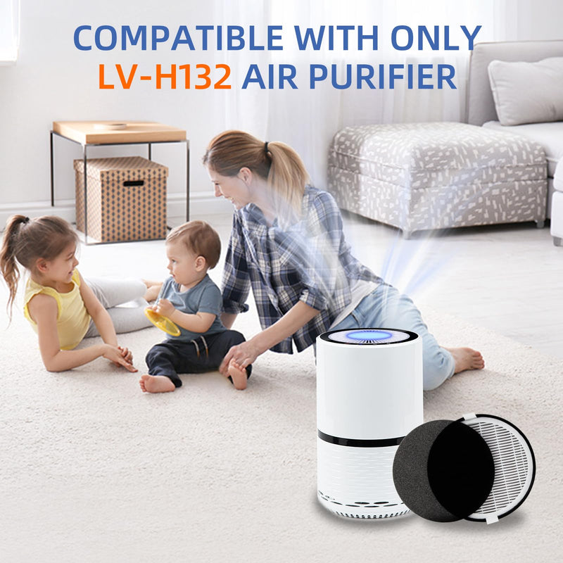 LV-H132 Replacement Filter for Levoit LV-H132 Air Purifier,3-in-1 H13 True HEPA and Activated Carbon Filter,Part # LV-H132-RF,2 Pack 1