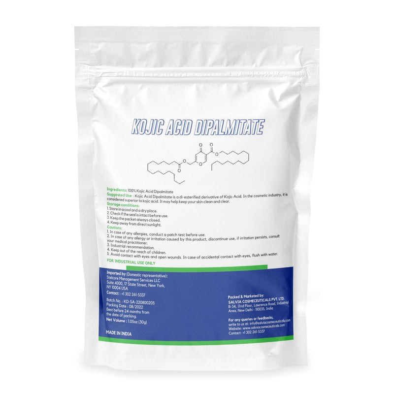 Kojic Acid Dipalmitate Powder – Cosmetic Grade – 30 g / 1.05 oz (Pack of 2) - Oil-Soluble Active for Skincare and DIY Cosmetic Formulations