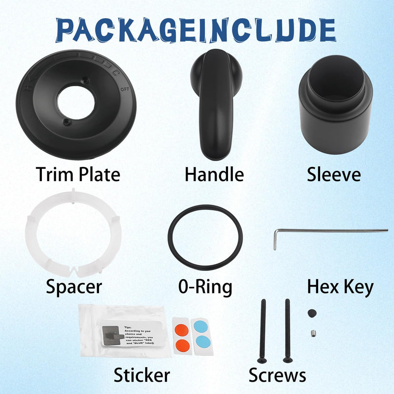 DFD Replacement for Delta 13/14 Series Shower Handle Trim Kit, for Delta R10000 Valve, Cartridge and Valve Not Included, Matte Black