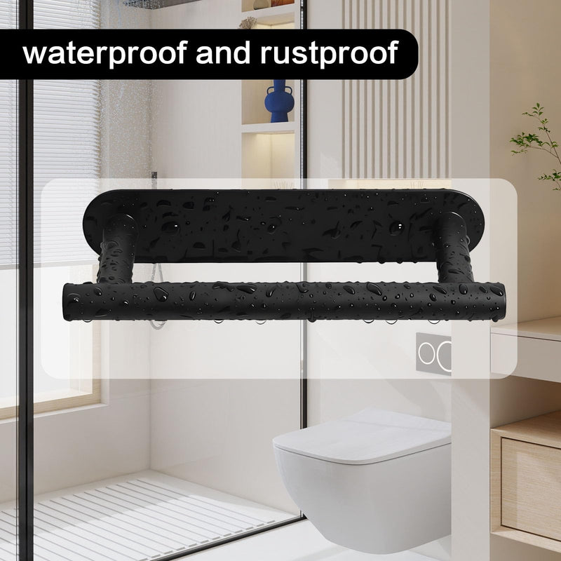 #304 Stainless Steel Toilet Paper Holder,Round Design,Matt Black Matt Black-one Piece One piece