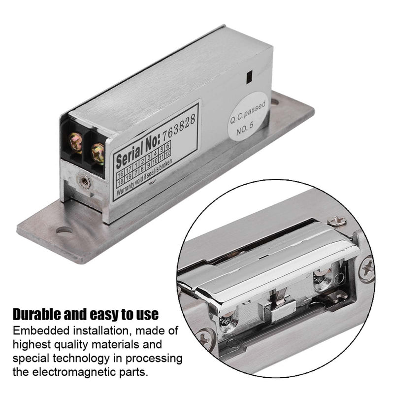 Adjustable Narrow Electric Strike Door Lock - Stainless Steel, Double Unlock Mode, Suitable for Wood/Metal/Fireproof Doors - 300kg Holding Strength
