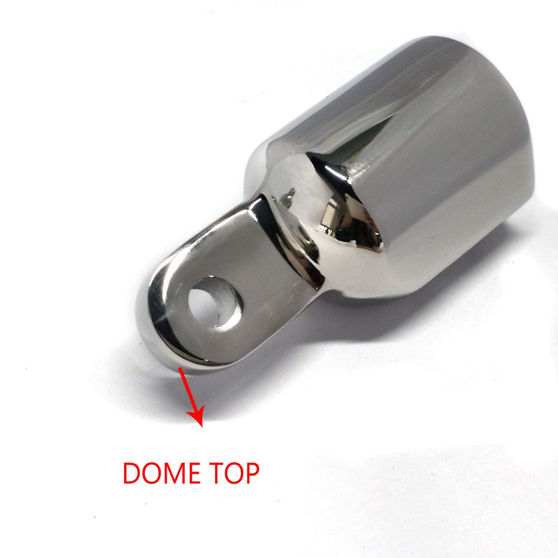 NRC&XRC Bimini Top Cap Eye End 1inch 7/8" with Two 1/4" Holes of the Eye Marine Stainless Steel 316 Heavy Duty Dome top (Pair) 7/8"