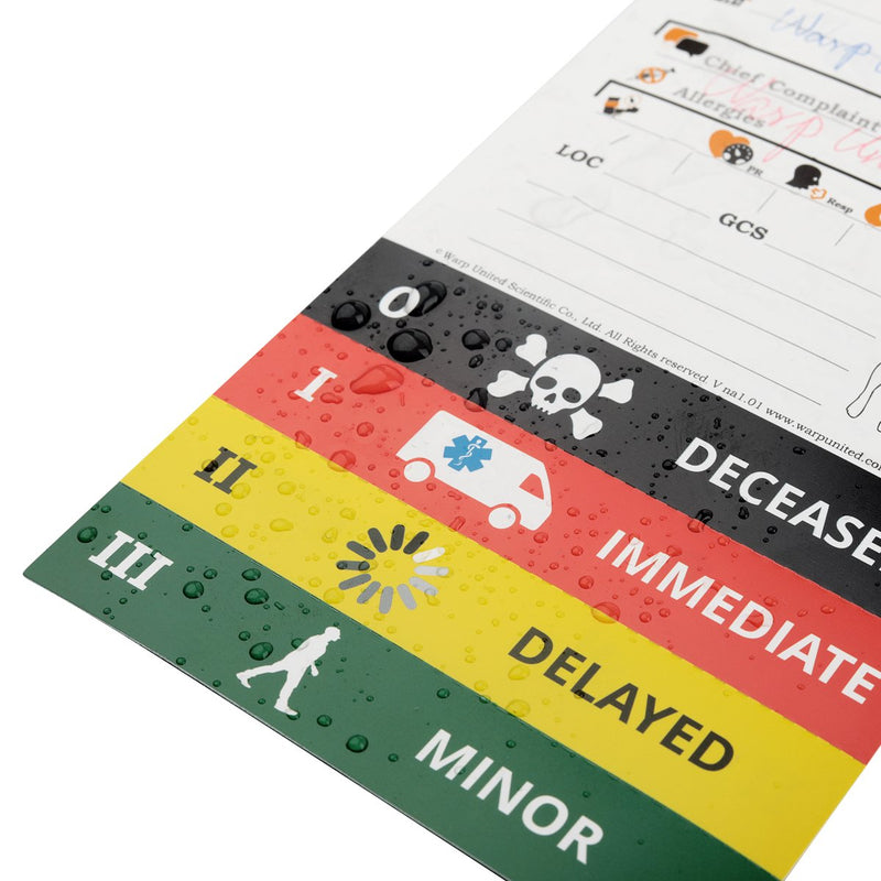 10-Pack VLK-3 Waterproof Medical Triage Tag for Mass Casualty Incident Version na 1.02