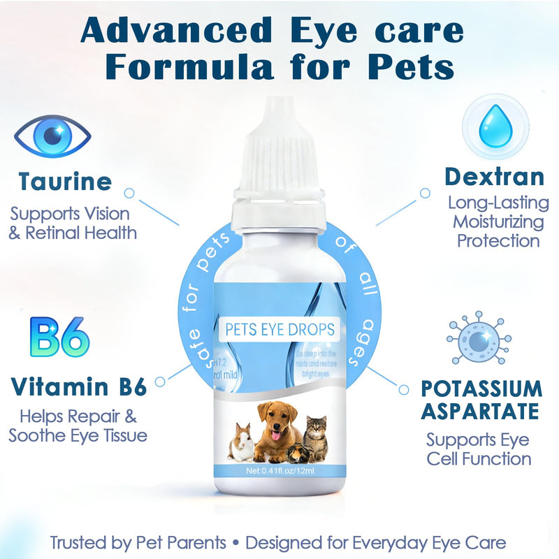 Callmynm Pet Eye Drops for Dogs & Cats, 2-Pack Daily Eye Cleaning and Soothing Care, Relieve Irritation & Dryness, Pink Eye & Allergies Symptoms, Eyes Tear Stain Cleaner with Gentle Formula