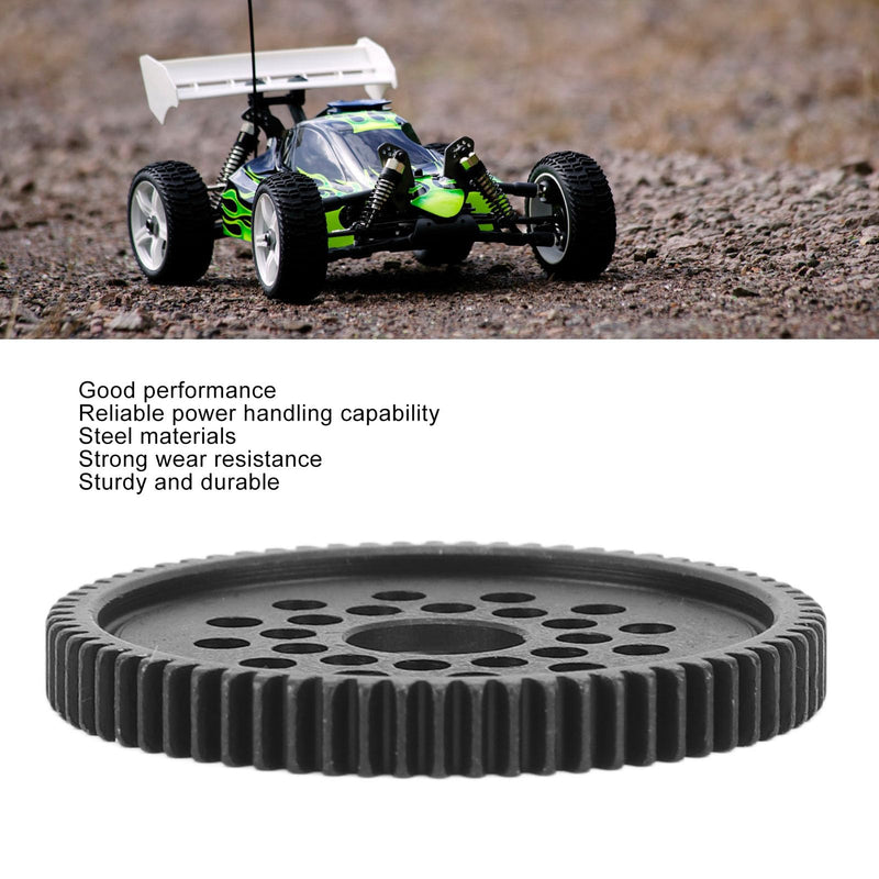 High Speed Spur Gear, Steel Metal Black Large Remote Car Spur Gear Pinion Conversion Kit For TAMIYA TT‑02 68T Upgrades Parts Accessories Steel Gear - NewNest Australia