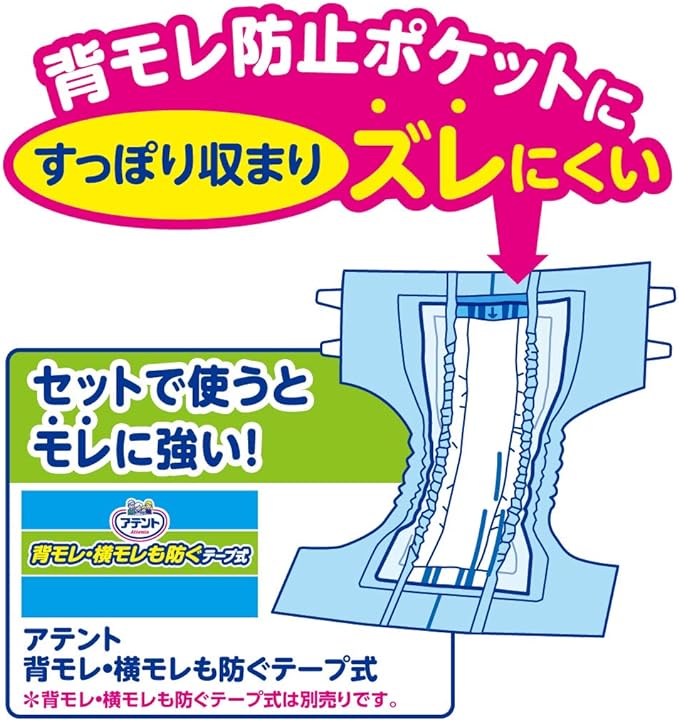 Attent, 1 Piece of Safety Pad at Night, Prevents Leakage, Absorbs 6 Times, Tape Type, 32 Sheets (Large Capacity) - NewNest Australia