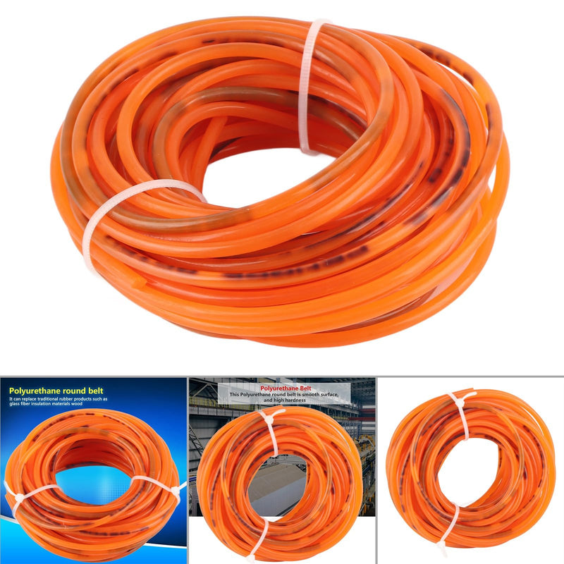 High Performance Round Belting, PU Round Belt Polyurethane Round Belt for Conveyor Bonding Machine Dryer Orange (3mm*10m) 3mm*10m