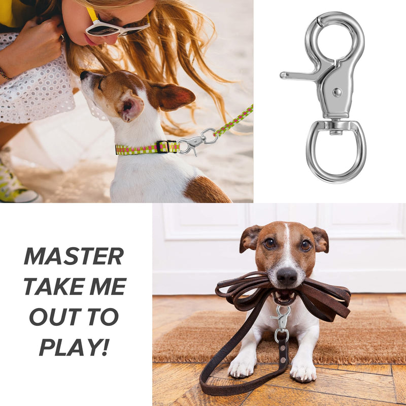 10PCS Trigger Snap Hooks, Heavy Duty Swivel Snap Hook Metal Clasps Lanyard Clips 360 Degree Swivel Spring Buckle for Dog Leash Keychain Flag Pole Bird Feeders
