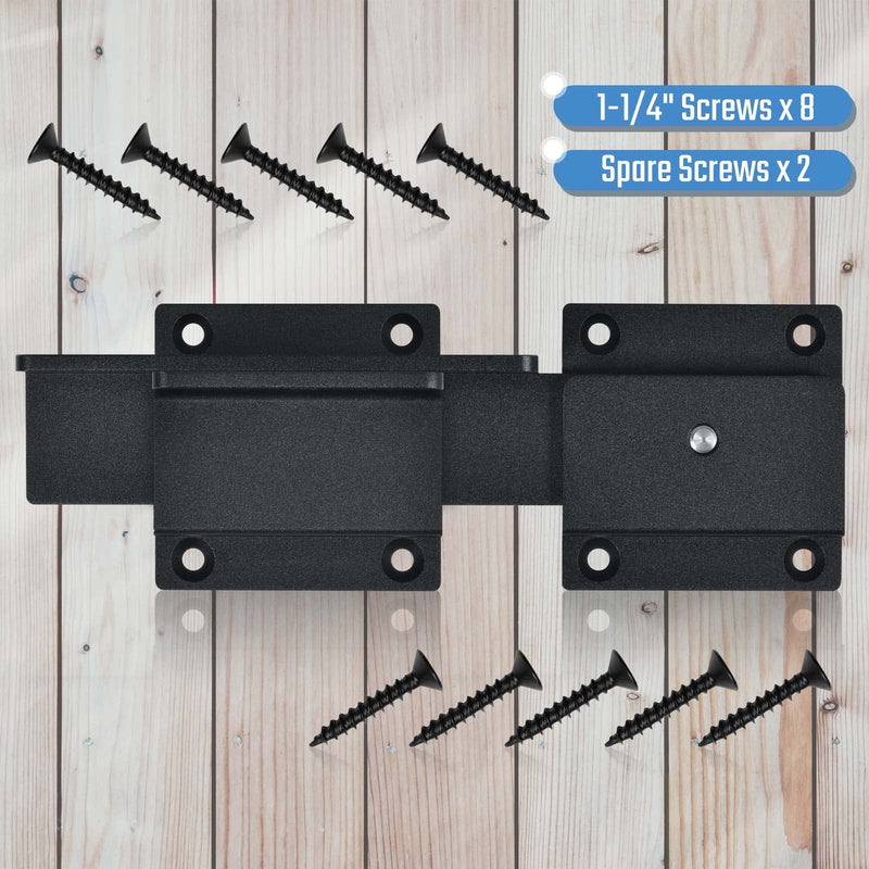 1Pack Flip Gate Latch Lock with Padlock Hole, 3.5mm Aluminum Alloy Door Latch for Outdoor Wooden Fence, Swing Open Gate, Double Gate, Barn Door, Shed, Vinyl Fence, Yard, Black 1