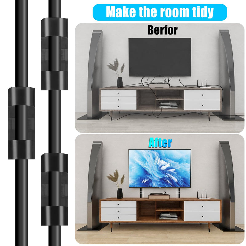 XHF 50pcs Medium Self Adhesive Cable Clips Black,Wire Clips Cable Management Wire Organizer Cord Holder for Under Desk, Car, Wall, TV PC Ethernet Cable Medium-50pcs - NewNest Australia