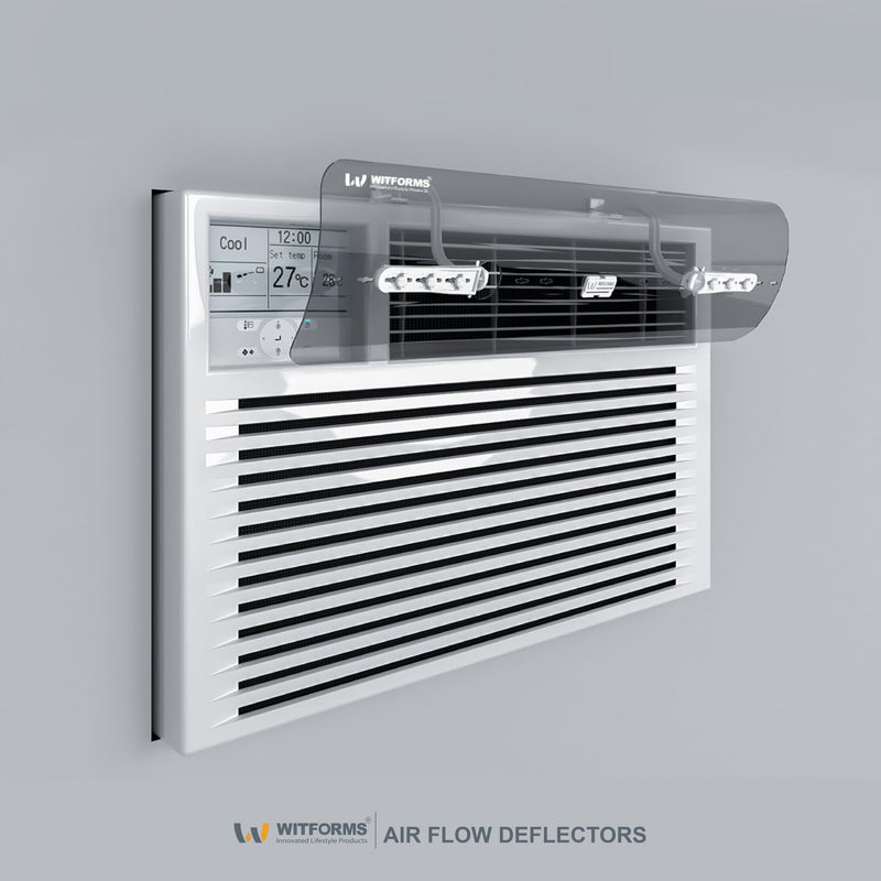 WITFORMS Window AC Air Deflector - 24" Length for TOP VENT Window Units ONLY - Transparent Design - Measure Before Purchase