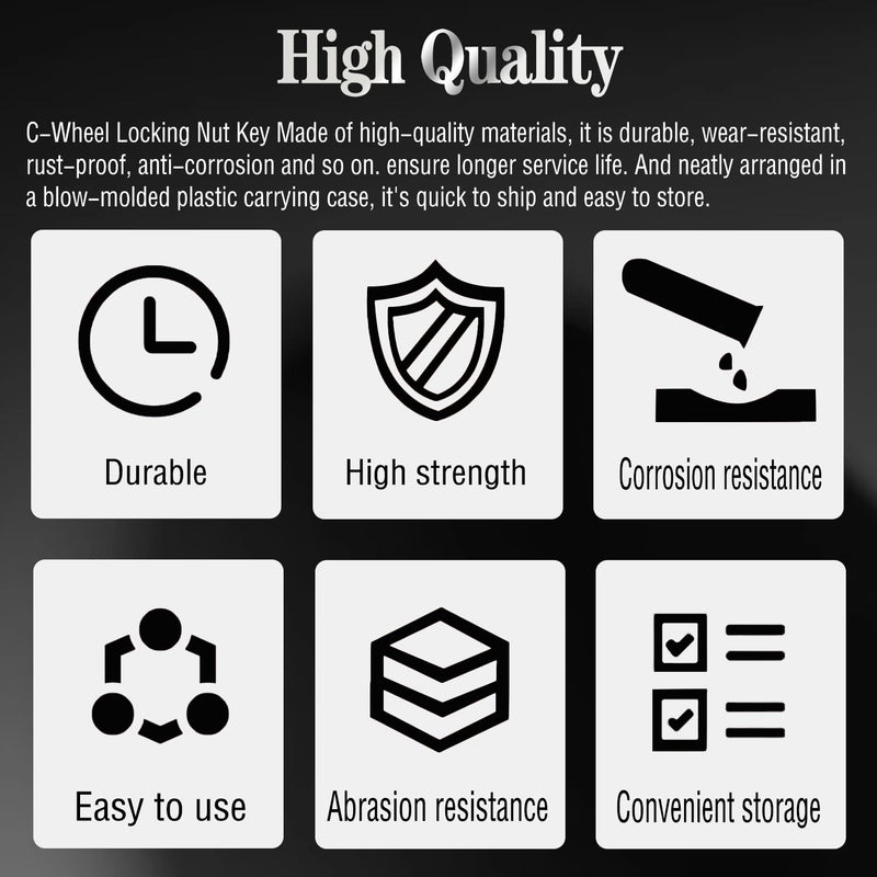 C-Wheel Locking Nut Key Compatible with Toyota Models, Lexus, Tacoma, Wheel Lock Nut Socket Adapter Set, Wheel Anti-Theft Lug Nut Removal Tool Socket C