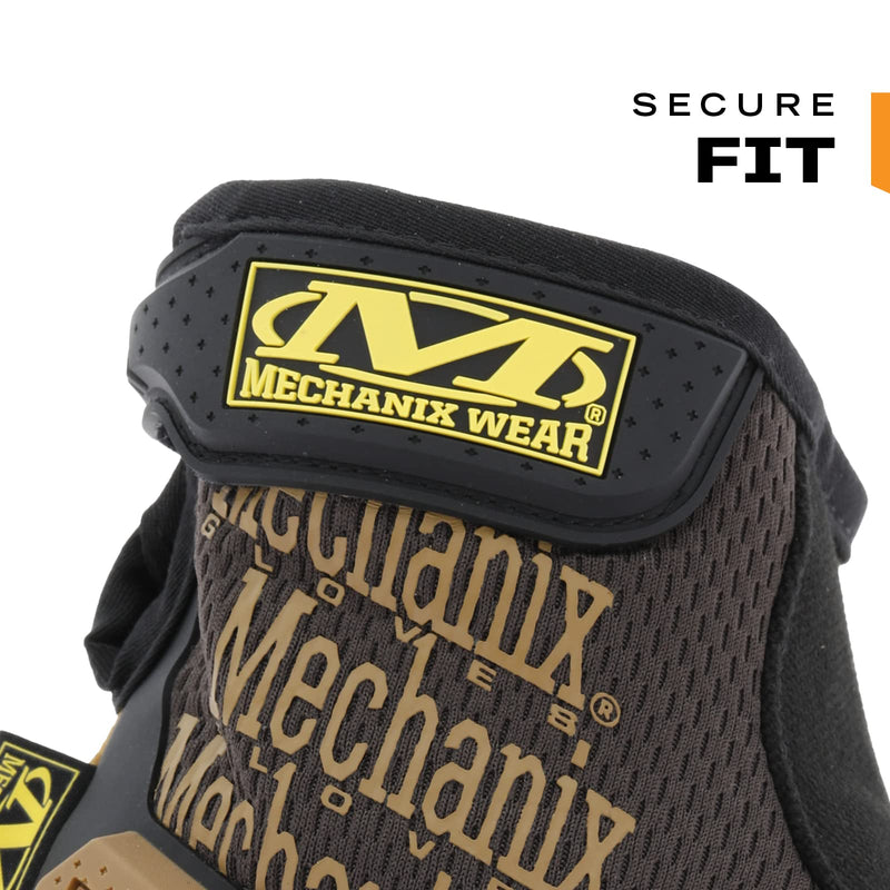 Mechanix Wear M-Pact Leather Gloves - Leather Impact-Resistant Work Gloves for Hand Support - Breathable Design - Shock Absorbing - Machine Washable - Brown/Black - Small