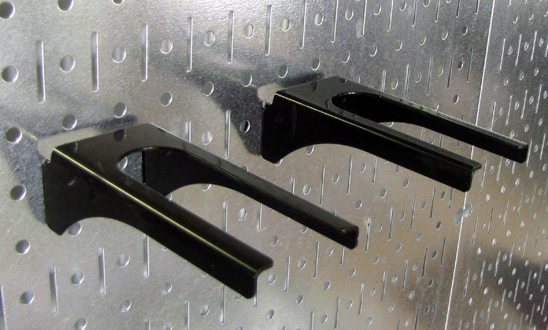 Wall Control Black Metal Pegboard Hook for Tool Board - 1-1/4in Handle, 4in Deep, 35lbs Capacity 1 Count (Pack of 1)