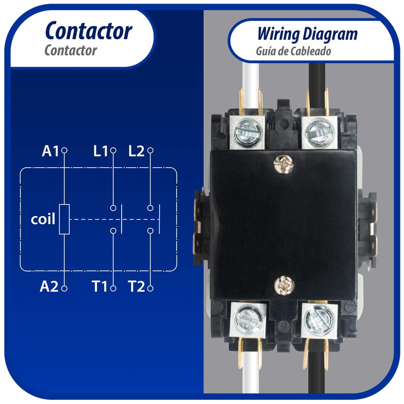 Appli Parts APAC-230120 Heavy Duty 2 Poles Contactor 30 Amp 120 Volts Coil Replacement for ac Compressor and Electrical Applications UL Certified E476929